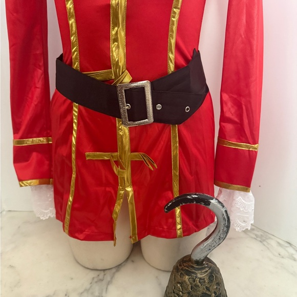 Leg Avenue Red Pirate Halloween Costume with Hat and Hook/Size Small - Picture 8 of 16